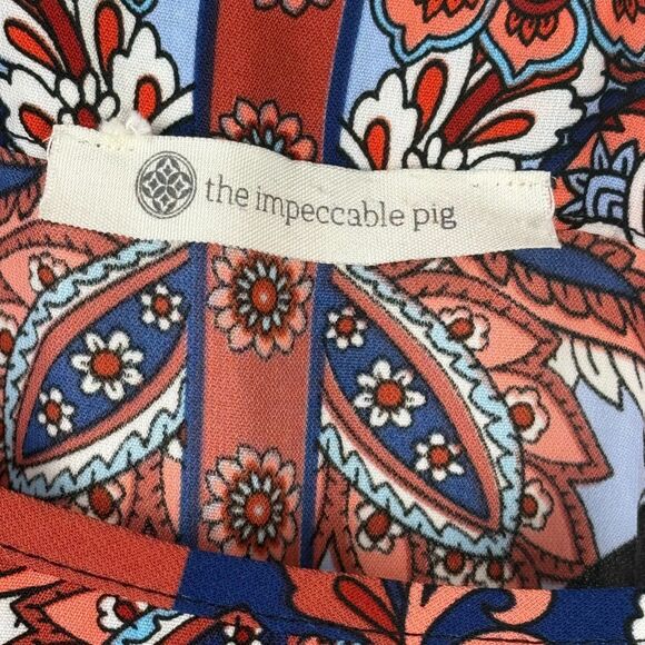 The Impeccable‎ Pig Paisley Floral Boho Tank Top T-Back Ruffle Medium USA Made - Picture 4 of 6